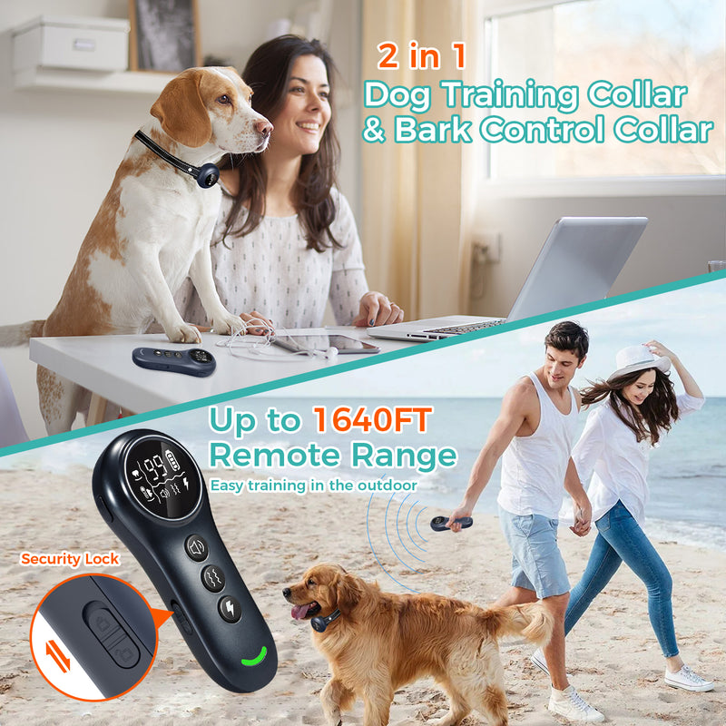 Anti Barking Collar - Houndware 2-in-1 Pro Anti-Bark and Remote Training Collar