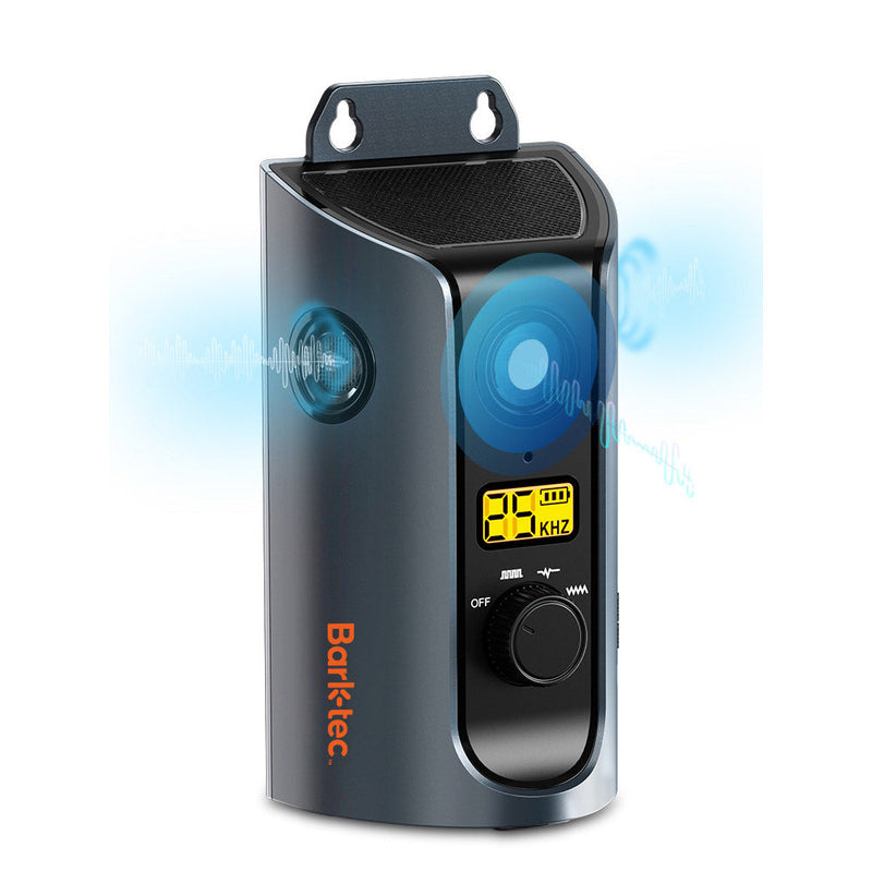 Single dark grey Barktec ultrasonic unit with wall bracket, digital display, control knob and orange logo.
