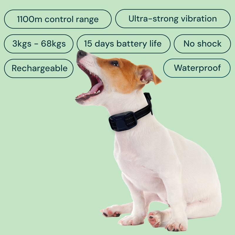 Barktec No-Shock Remote Training Collar with Beep & Ultra-Strong Vibration